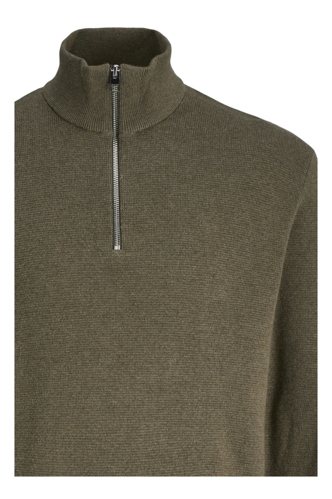 JPRBLAMILANO STITCH KNIT HALF ZIP S 12259664 STONE GRAY/MELANGE